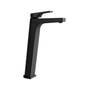 Monomando Quadratta alto para lavabo ébano sin contra