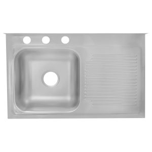 Tarja de Sobreponer MCM-401 1 Tina 1 Escurridor Izquierdo Acero Inoxidable EB Técnica