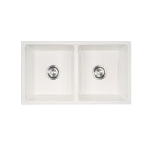 Tarja Doble de Cuarzo de Bajocubierta 78 x 45 cm Blanco Urrea