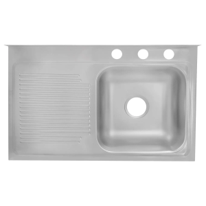 Tarja de Sobreponer MCM-402 1 Tina 1 Escurridor Derecho Acero Inoxidable EB Técnica