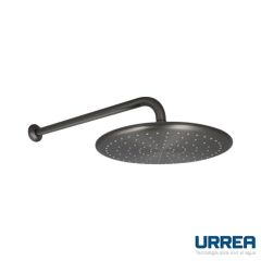Regadera Redonda con Brazo a Muro Black Metal Brushed Urrea