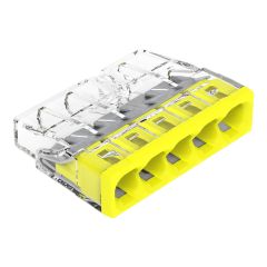 Conector de Empalme a Presión WAGO 2273-205 5 Polos 0.5-2.5 mm² Conductor Rígido Caja 100 Piezas
