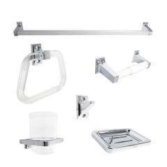 Juego de Accesorios para Baño 6 Piezas Cromo Dica