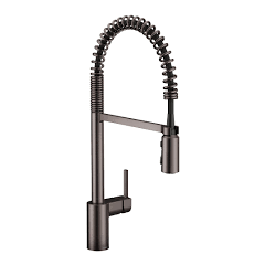 Monomando extraíble Align Llave de acero inoxidable negro y arco alto para cocina