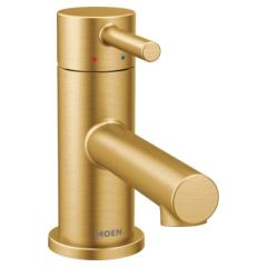 Monomando Align corto para lavabo oro cepillado