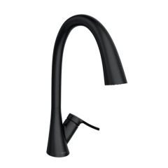 Monomando P/Cocina Cuello Giratorio Negro Mate
