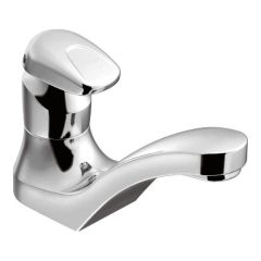 Llave monomando con acabado en cromo para lavabo Push Cierre Automatico 