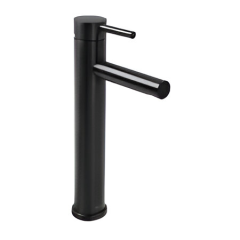Monomando alto para lavabo Inox Negro