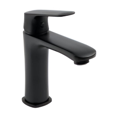 Monomando corto para lavabo Cassia Negro Mate