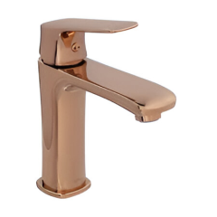 Monomando corto para lavabo Cassia Rose Gold