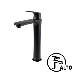 Monomando alto para lavabo Cassia Negro Mate