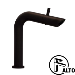 Monomando Bamboo para lavabo ébano con desagüe de push