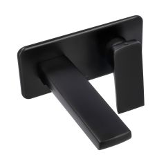 Monomando A Muro para Lavabo Quadro 2 Acabado Negro Mate Urrea