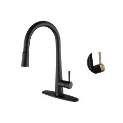 Monomando para Cocina con Nariz Retráctil y 2 Funciones Acabado Negro Mate Urrea