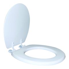 asiento acolchonado redondo para WC con frente cerrado en color Blanco Plastitrim