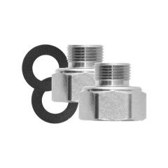 Adaptador niquelado 3/8" comp x 1/2"