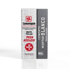 Adhesivo Cemento Mortar Blanco Pega Azulejo 20 kg Cemenquin