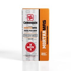Adhesivo Cemento Mortar Más Pega Piso Gris 20 kg Cemenquin