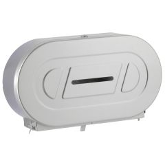 Dispensador Doble de Papel Higiénico Jumbo Acabado Acero Inoxidable Satinado Bobrick