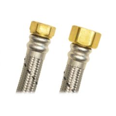 Manguera flexible para boiler acero inoxidable 1/2" x 3/4" flujo mayor — 80 cm
