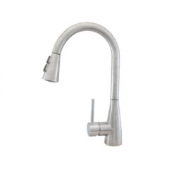 Monomando para fregadero acero inoxidable con rociador retráctil