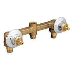 Ensamble doble de empotrar para regadera o tina cromo E-50-II con válvula cerámica