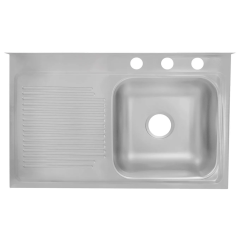 Tarja de Sobreponer MCM-401 1 Tina 1 Escurridor Izquierdo Acero Inoxidable EB Técnica
