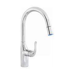 Monomando para Fregadero con Manguera Retráctil Cromo Urrea