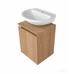 Gabinete Eco Fresno Europeo con Lavabo Milano Color Blanco Corona