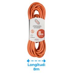 Extensión anaranjada de uso rudo IUSA 2 x 16 AWG 8 m