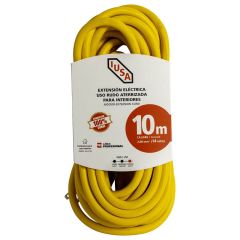 Extensión amarilla de uso rudo iusa 3 x 14 awg 10 m