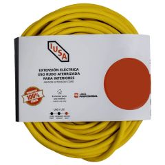 Extensión amarilla de uso rudo, iusa, 3 x 14 awg, 30 m