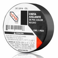 Cinta aislante de pvc, 9 m color negro