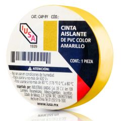 Cinta aislante de PVC, 9 m color amarillo