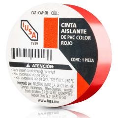 Cinta aislante de pvc, 18 m color rojo