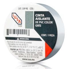 Cinta aislante de pvc, 18 m color gris