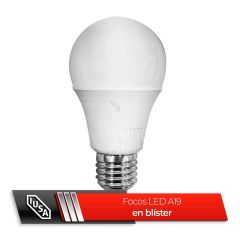 Foco LED A19 en blíster, luz cálida 9W, IUSA