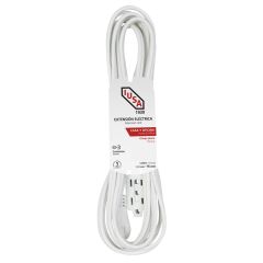 Extensión doméstica blanca clavija plana 6m iusa