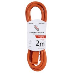 Extensión de uso rudo naranja clavija recta 2m