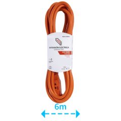 Extensión de uso rudo naranja con clavija recta 6m IUSA