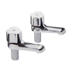 Juego de 2 Llaves Individuales para Lavabo Cromo Dica