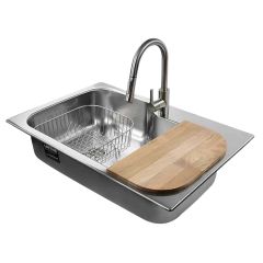 Kit Tekaway DM 33.22 2 Tinas 9" Acero Inoxidable con Monomando y Accesorios Teka