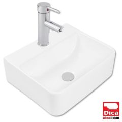 Paquete de Lavabo Cuadrado 4008 de Sobreponer con Monomando 4429 Cromo Dica