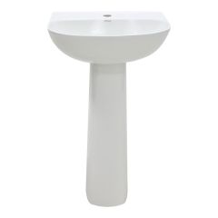 Lavabo con Pedestal Manantial Blanco Corona