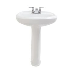 Lavabo con Pedestal Senna para Llave de 4" Blanco Corona