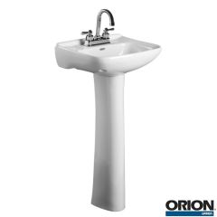 Lavabo con Pedestal Cosmos 4" Color Hueso Orion Urrea