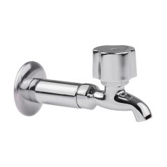 Llave Individual para Fregadero con Maneral, Niple y Chapetón Cromo Dica