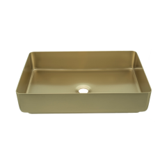 Lavabo Inox Rectangular de Sobreponer Dorado Urrea