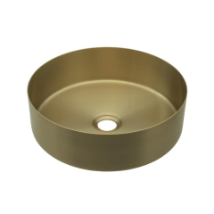 Lavabo Inox Redondo de Sobreponer Dorado Urrea