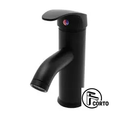 Monomando Corto Ecológico para Lavabo Negro Mate Dica